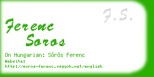ferenc soros business card